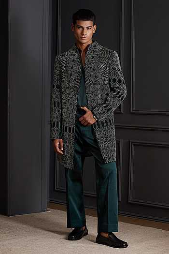 Shadow Weave Embroidered Sherwani Set