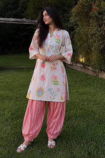Floral Print Kurta & Salwar Set