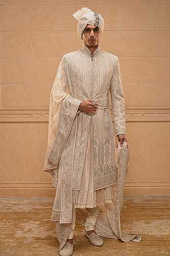 Kashida Embroidered Sherwani Set