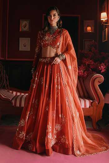 Wish Printed & Embroidered Bridal Lehenga Set