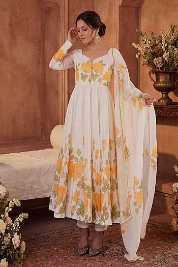 Floral Pattern Anarkali Set
