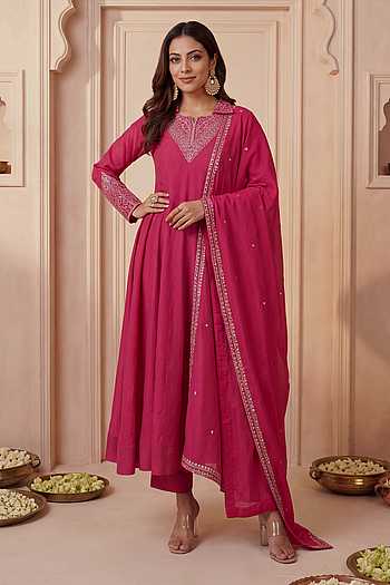 Hand Embroidered Anarkali Kurta Set