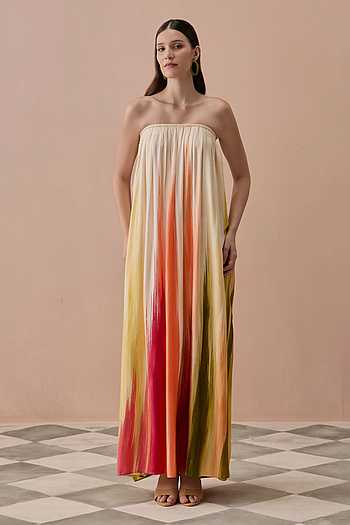 Sunset Coral Maxi Dress