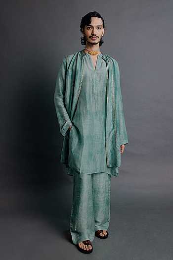 Embroidered Bundi & Kurta Set