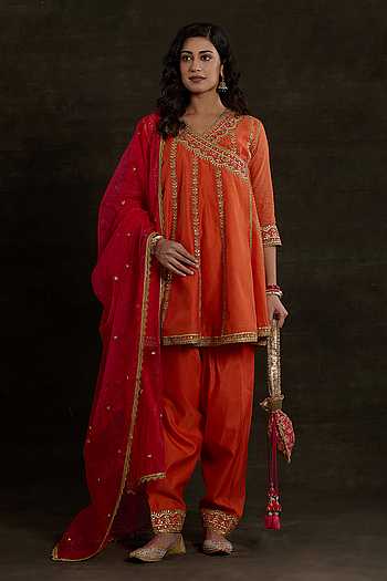 Embroidered Angrakha Salwar Set