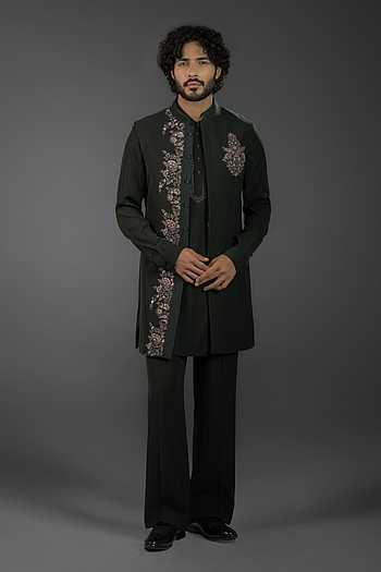 Cypress Embroidered Bundi & Kurta Set