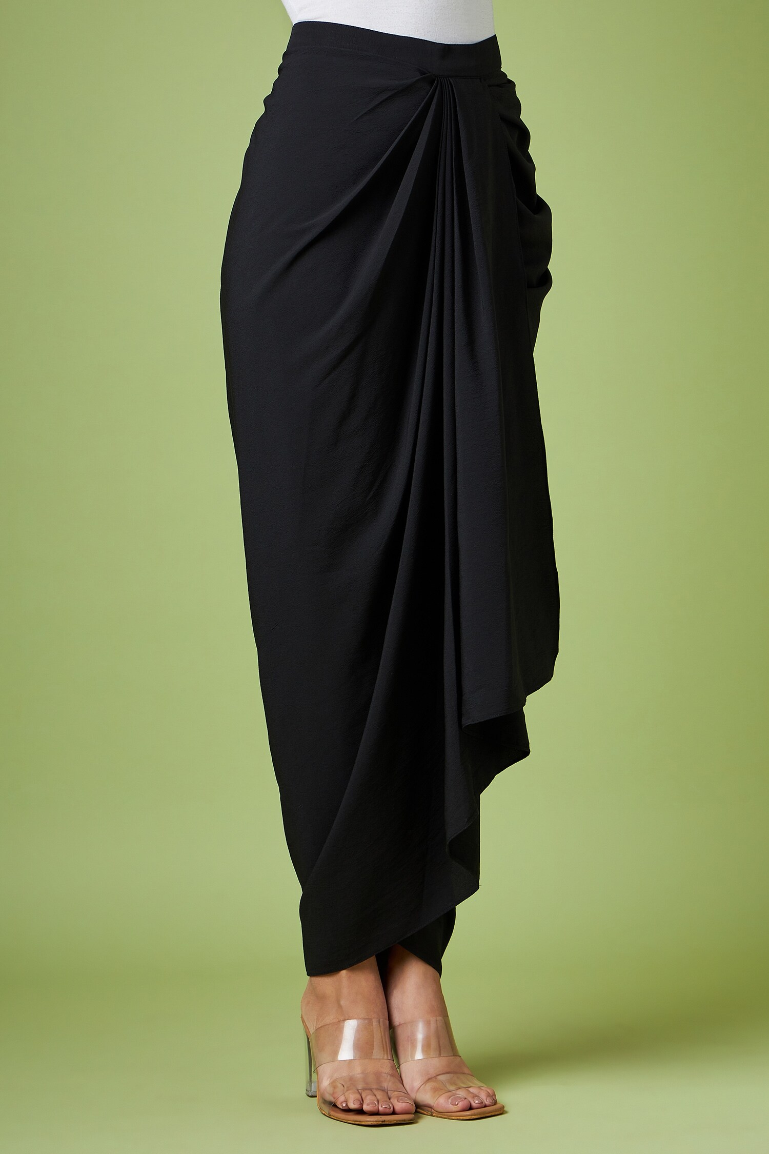 Draped wrap maxi clearance skirt