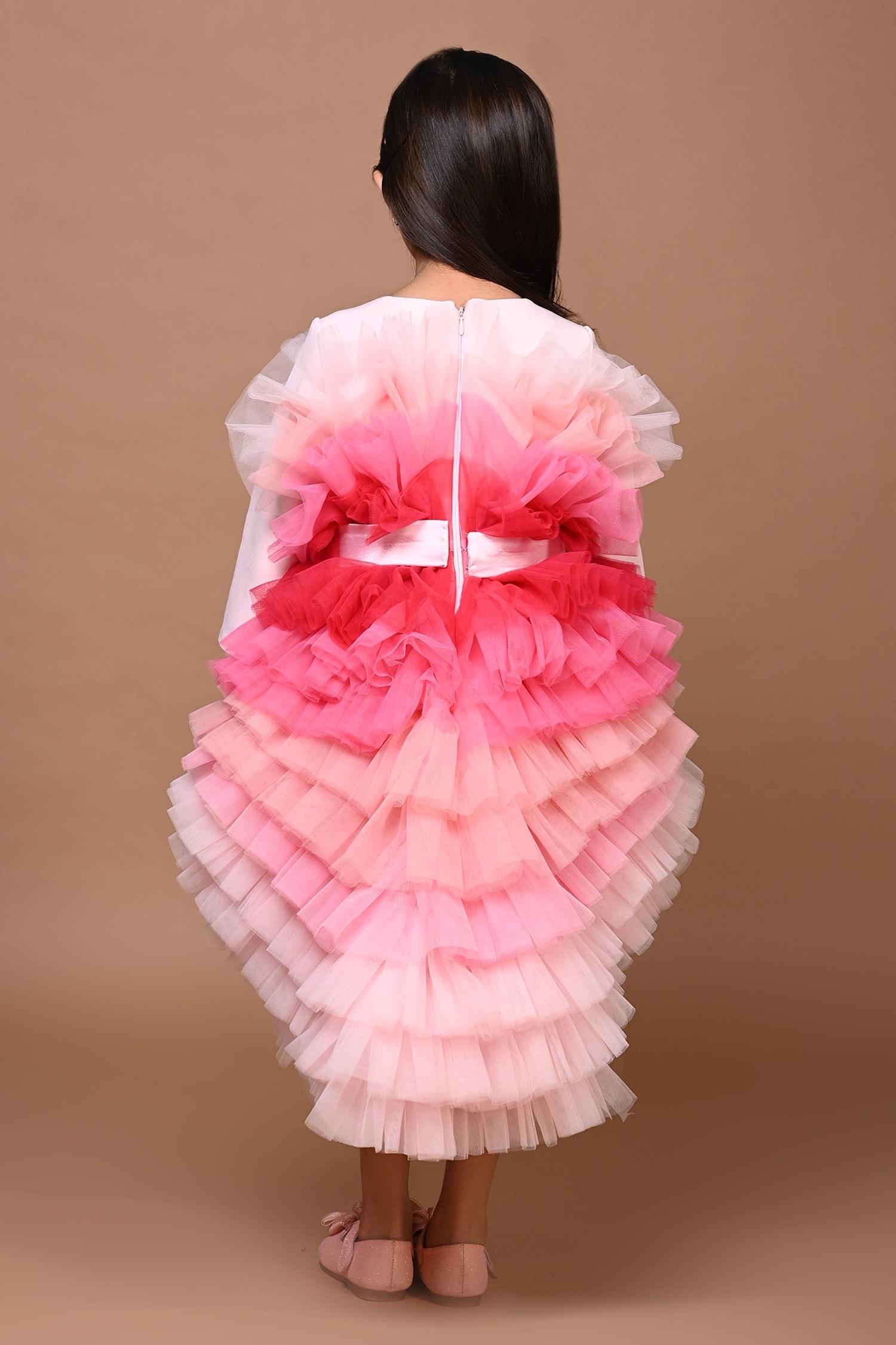 Halabaloo Ombre Tulle Double Tier Dress for Girls, 5