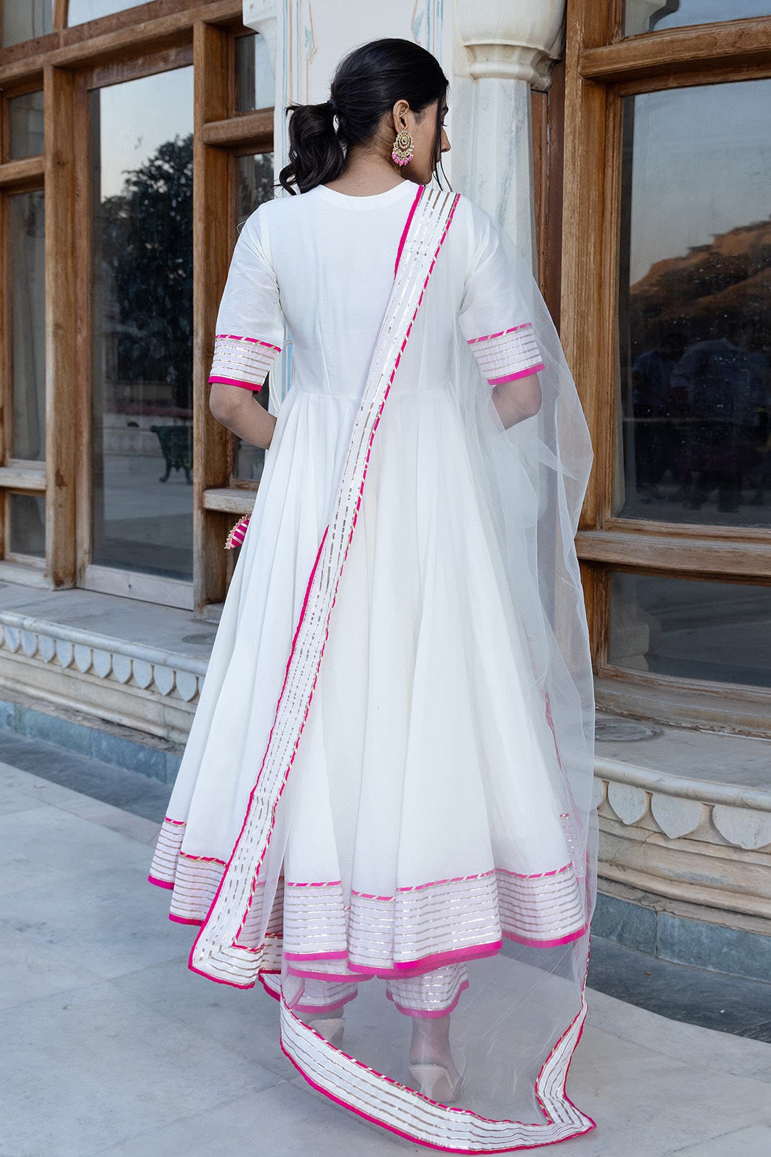 Powder Blue Embroidered Anarkali Set Design by Pomcha Jaipur at Pernia's  Pop Up Shop 2024