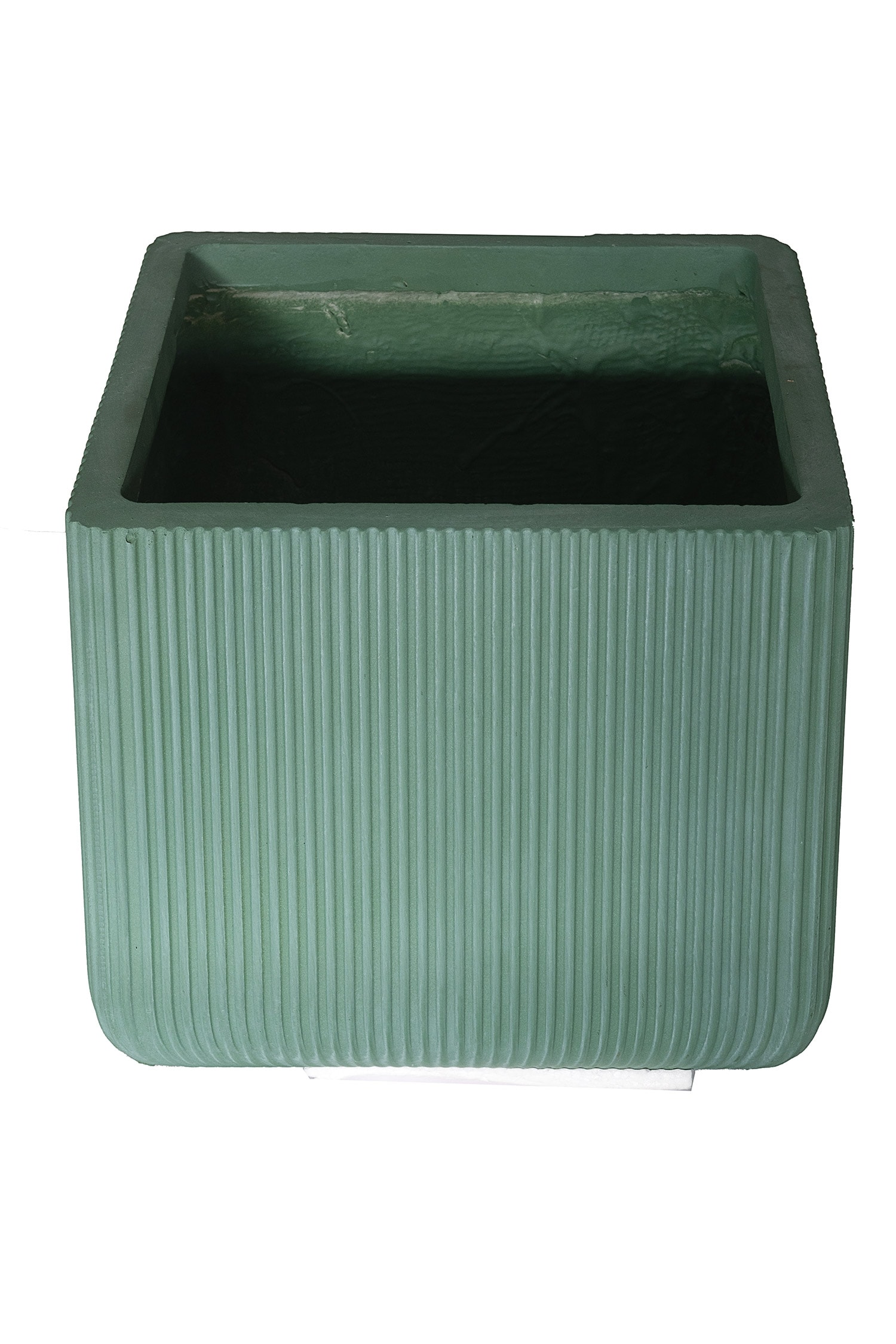 H2H - Green Frp Ribbed Square Planter
