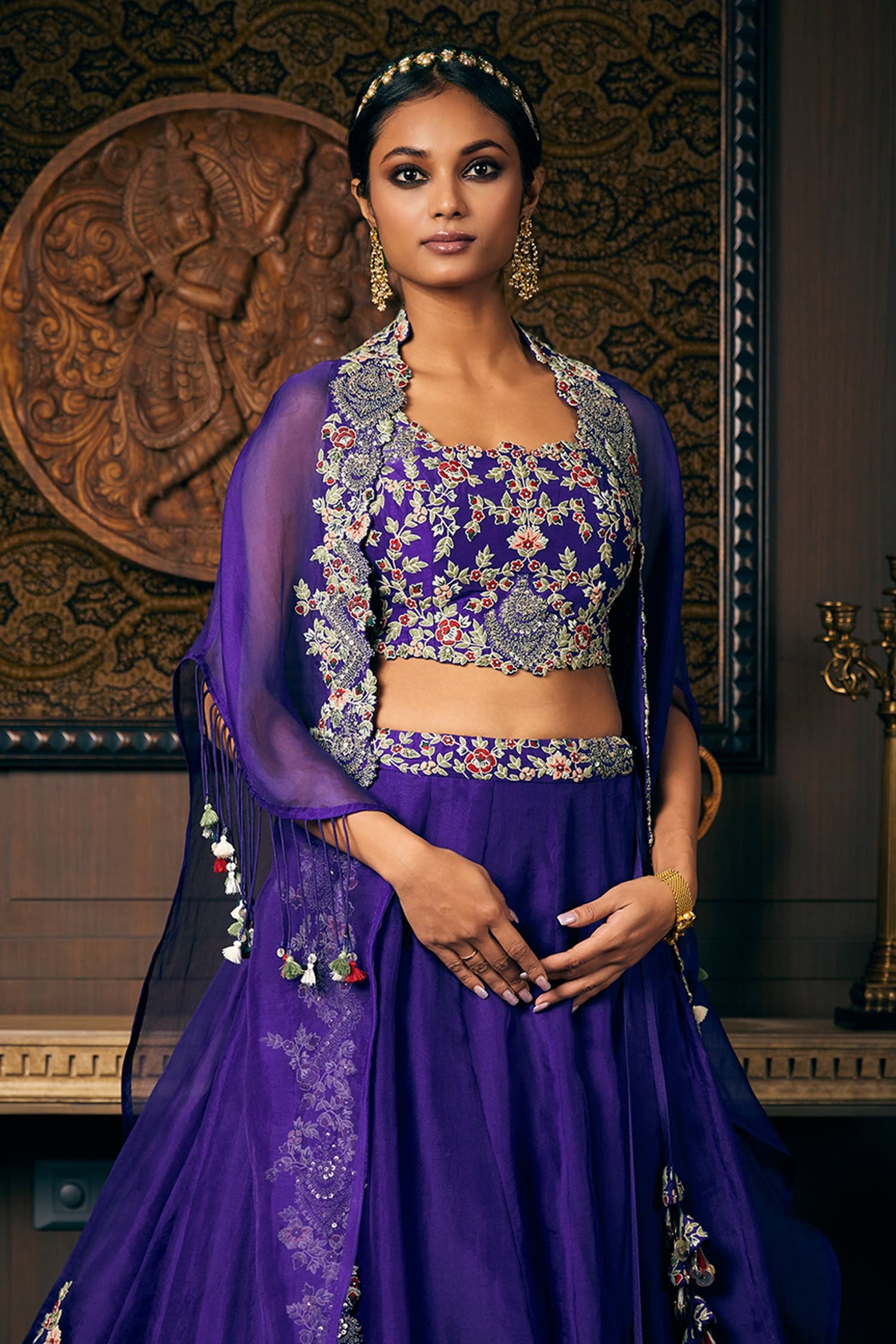 Purple Georgette Circular Lehenga Choli 242130