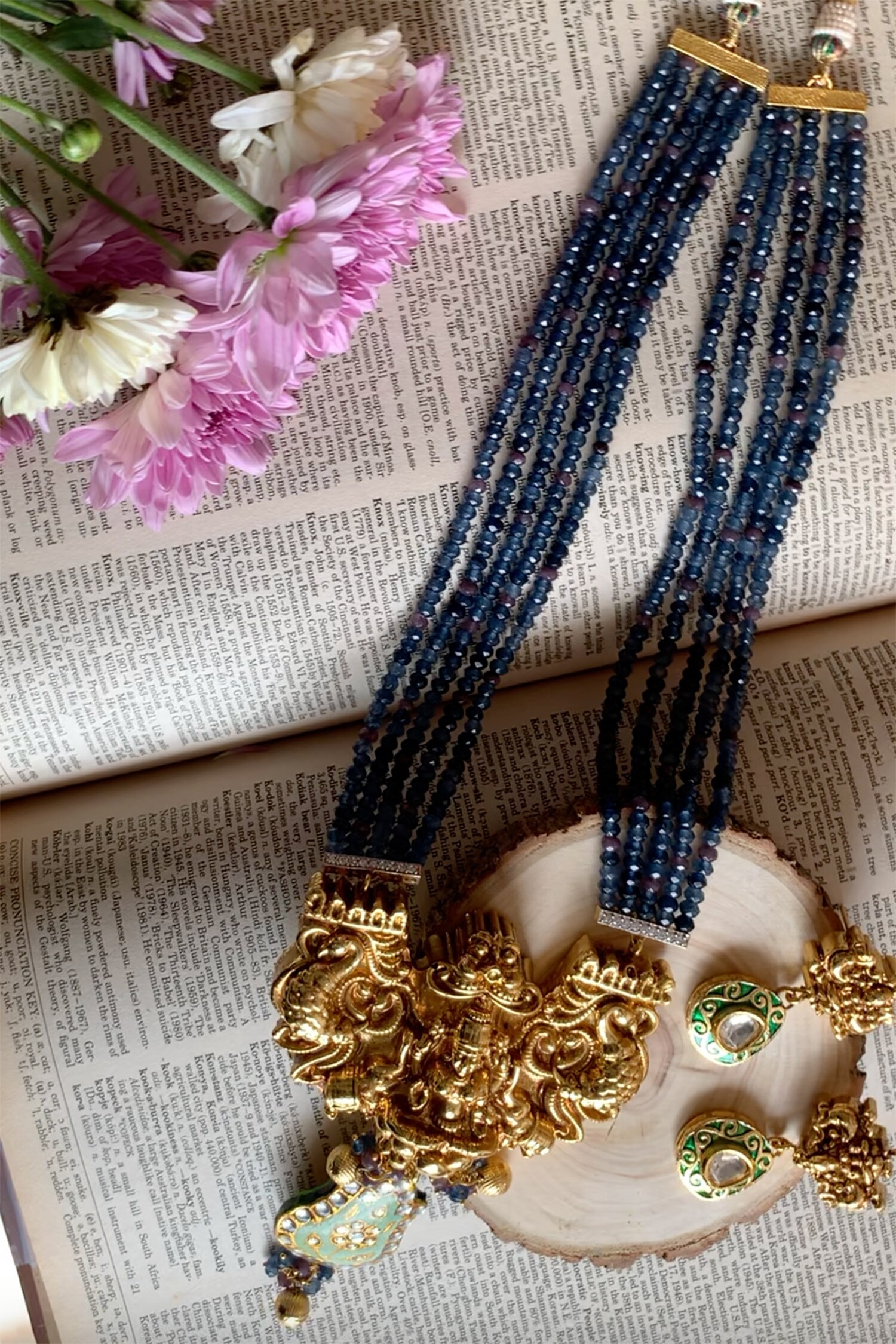 Sun & Moon Beads Necklace Handcrafted in Egypt by Sami Amin - Lazuli Bazaar