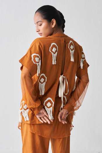 トップス Acka fringe american sleeve tops American Idol S22 Jack Blocker Fringe Shirt | Ranch Wear Western Shirt