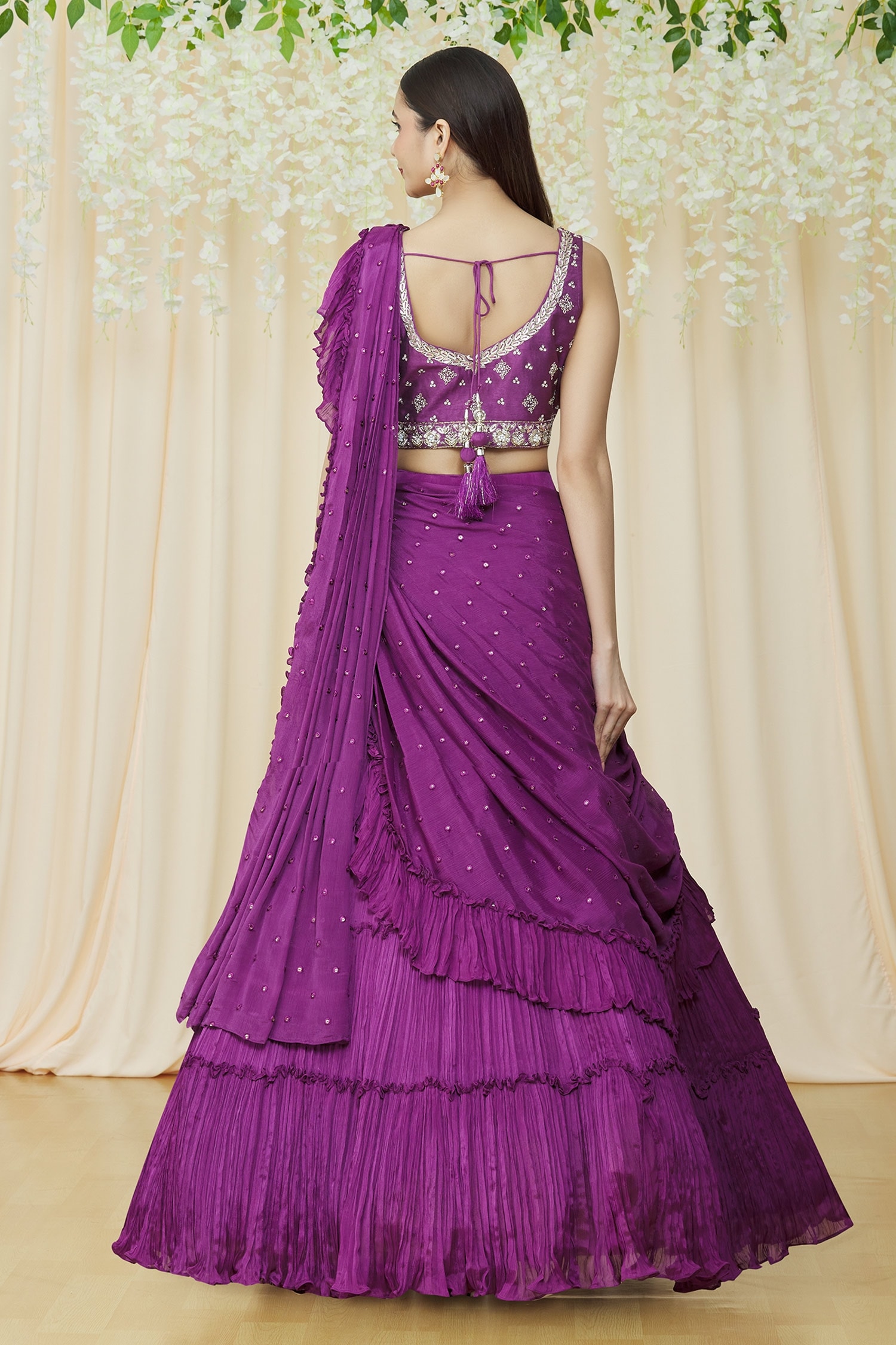 Purple color Embroidery & Sequence work Designer Wedding Lehenga Choli – BL  Fabric