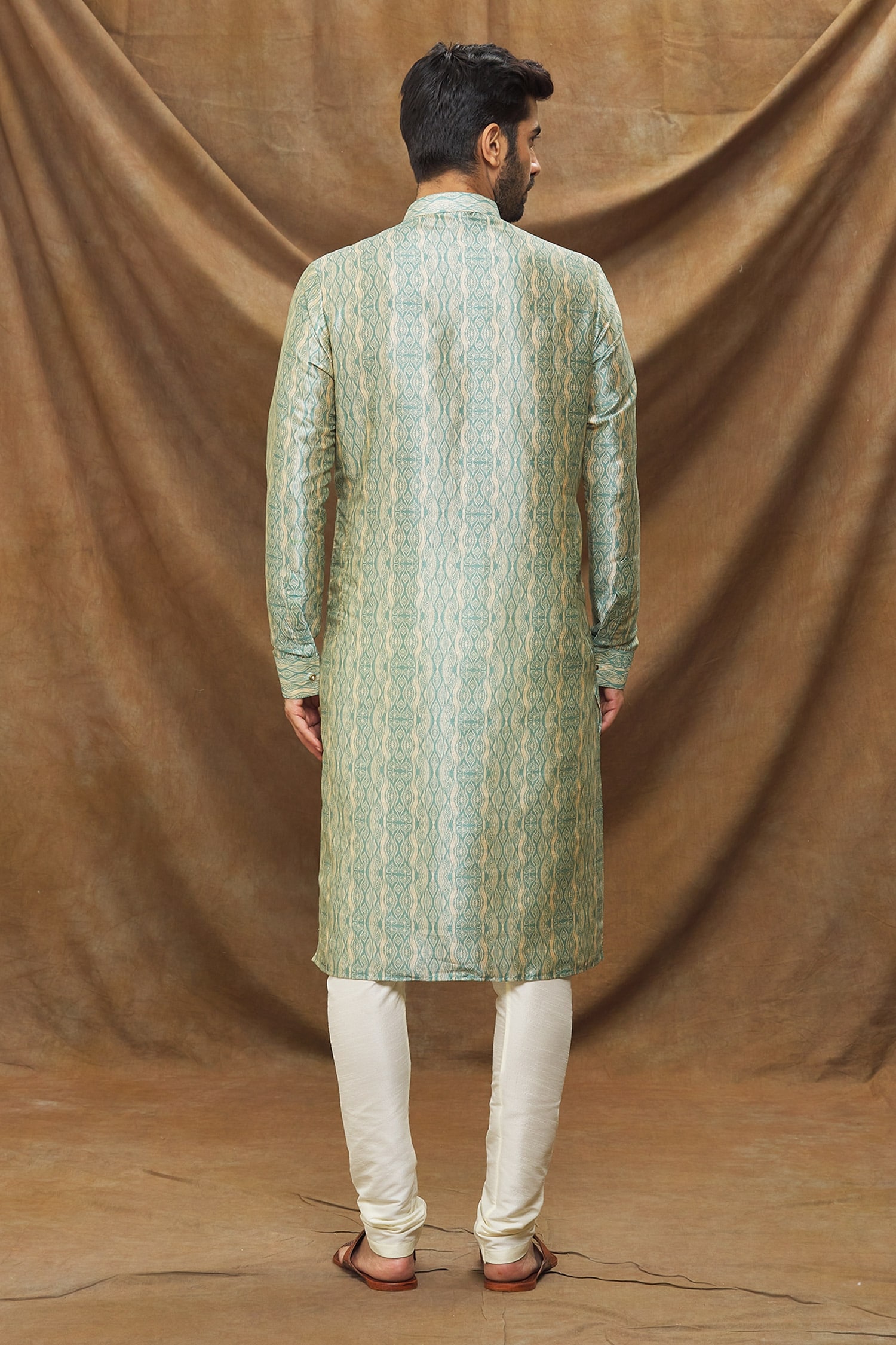 Buy Green Kurta Banarasi Silk Leaf And Churidar Set For Men by Samyukta  Singhania Online at Aza Fashions.