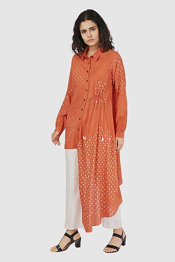 Bandhani 'Rangeeli' Cotton Shirt : Buy Bandhani Red Yellow Cotton Shirt