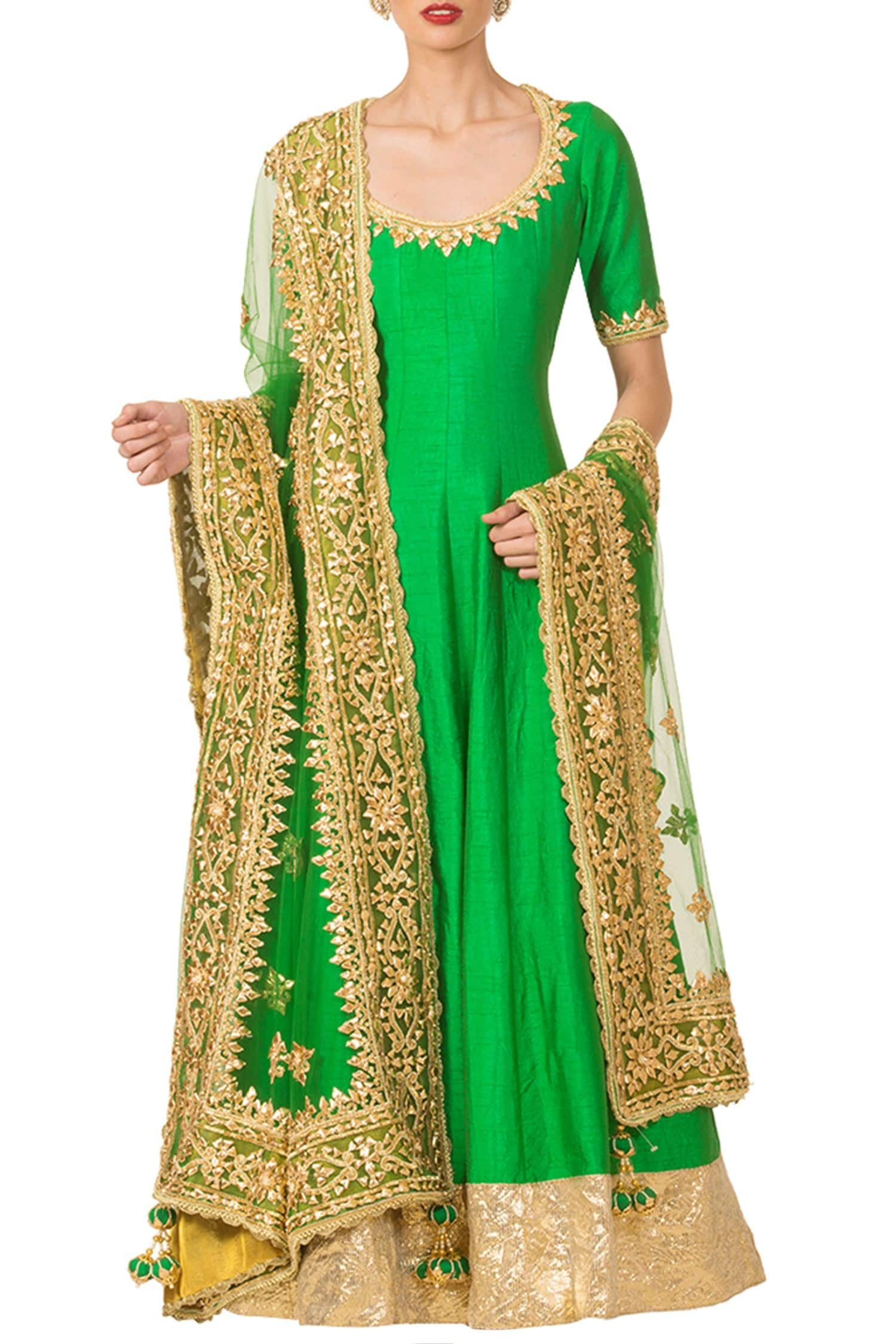 emerald green anarkali