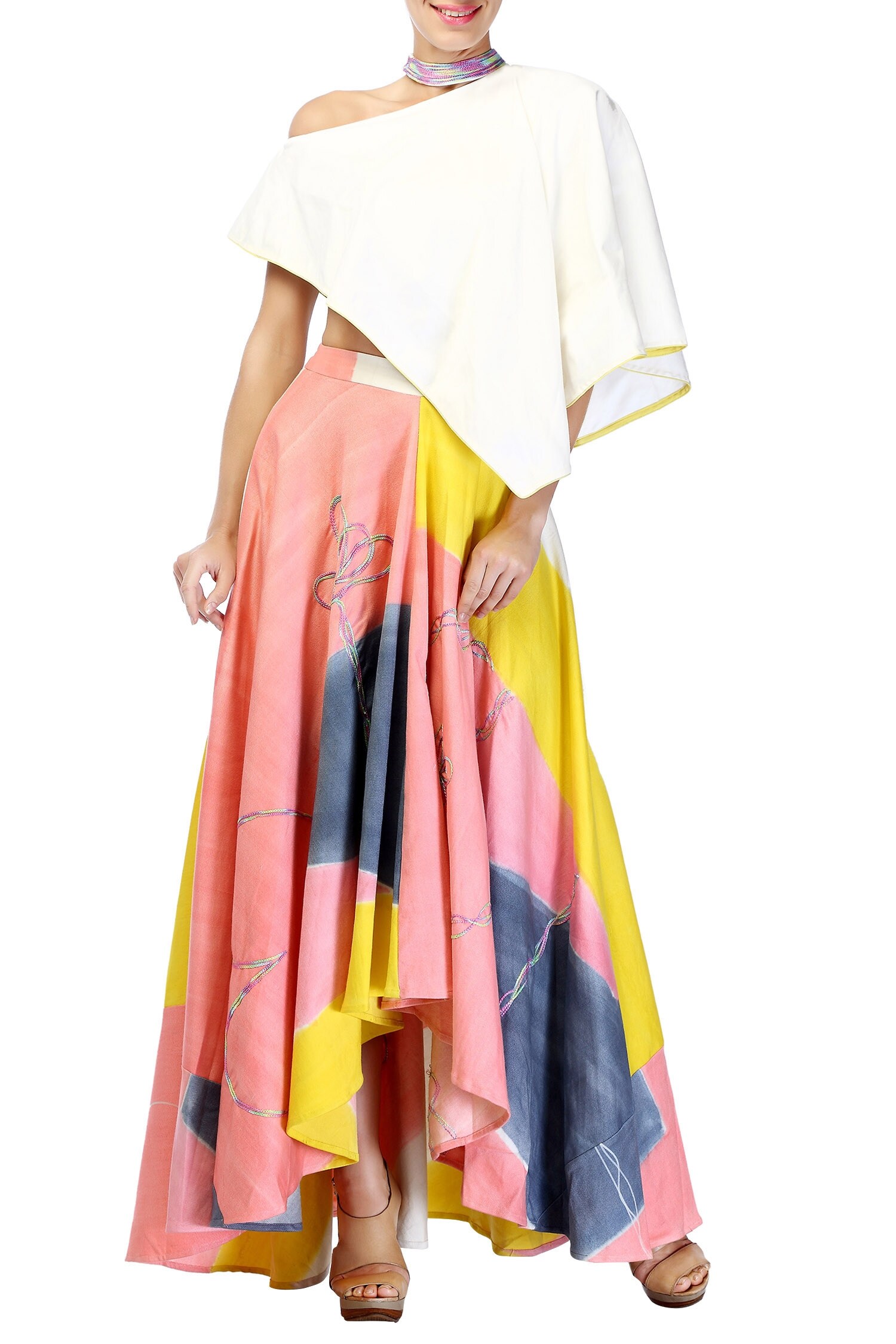 Buy Multicolored skirt set by Vedika M at Aza Fashions