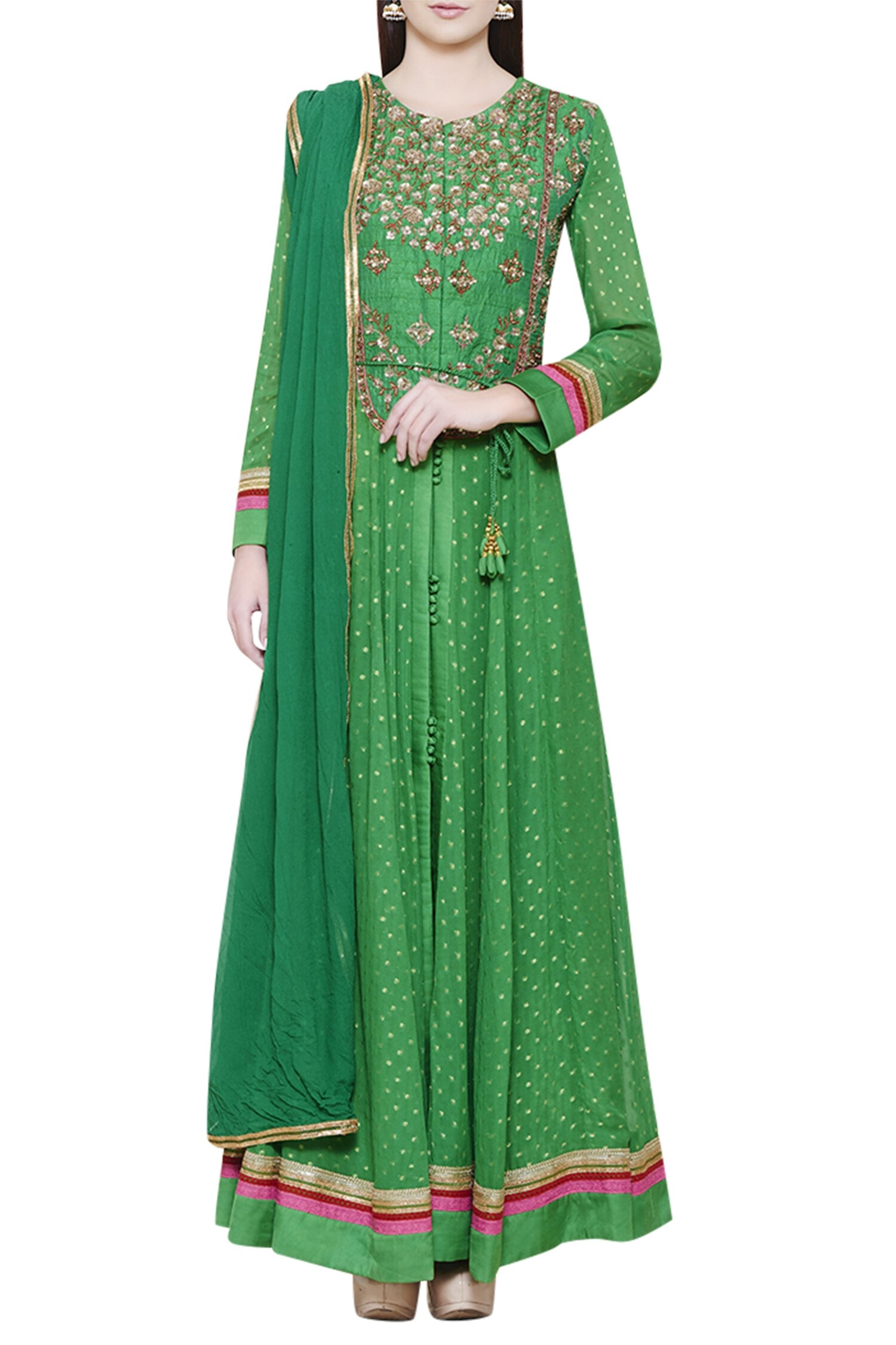 emerald green anarkali