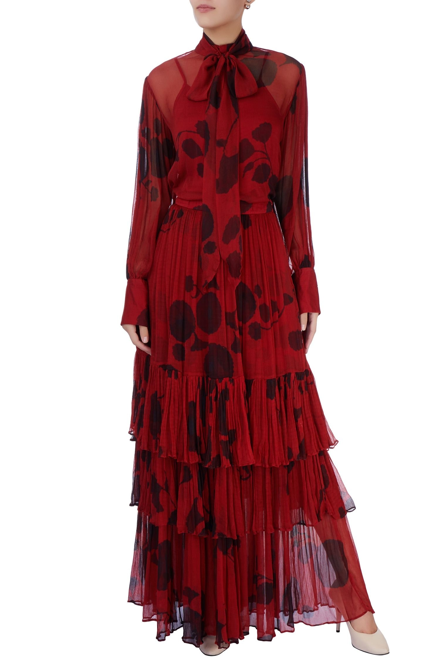 Saaksha & Kinni Red Printed Top