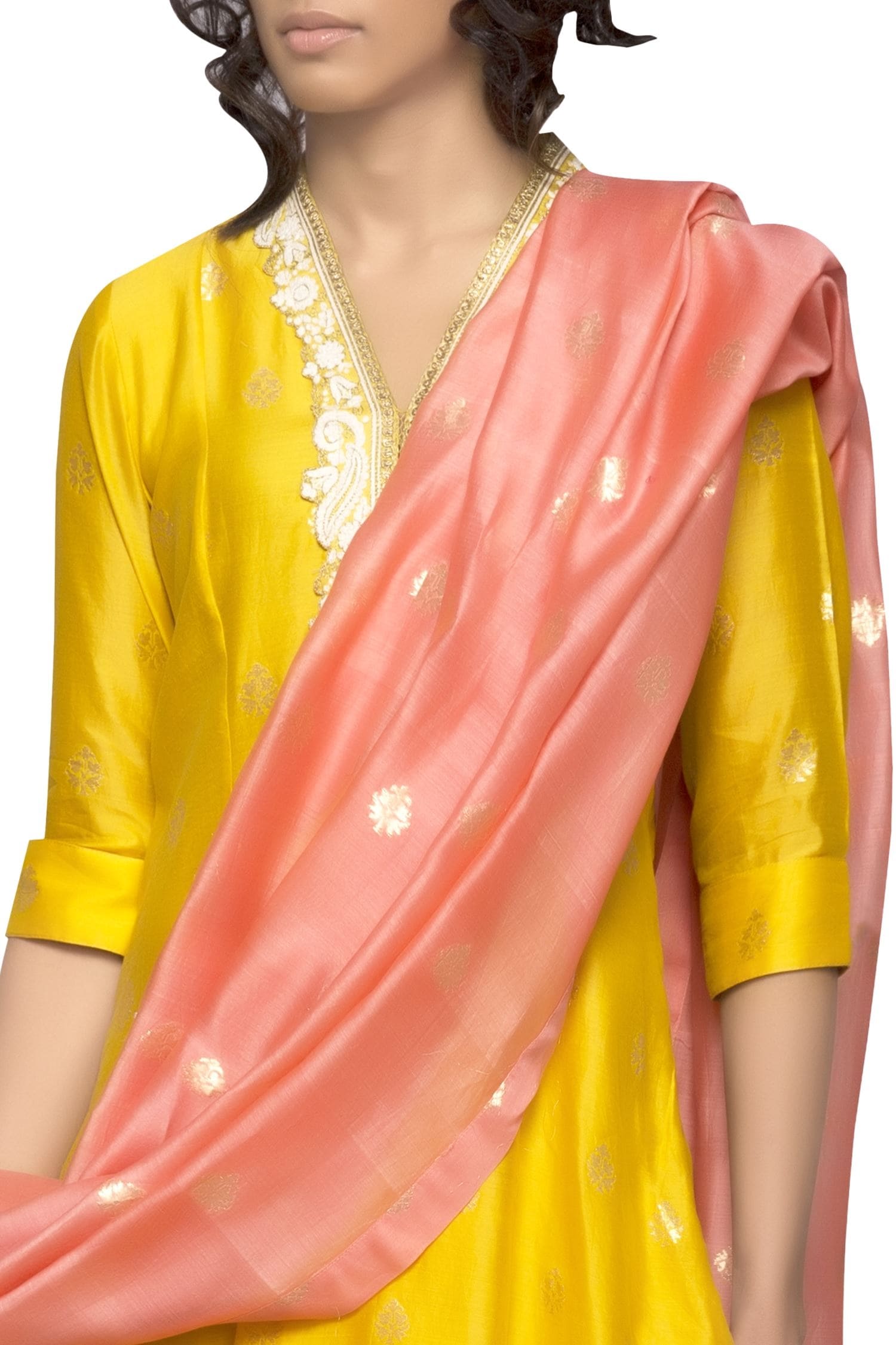 Buy Myoho Yellow Asymmetric Kurta Set Online Aza Fashions