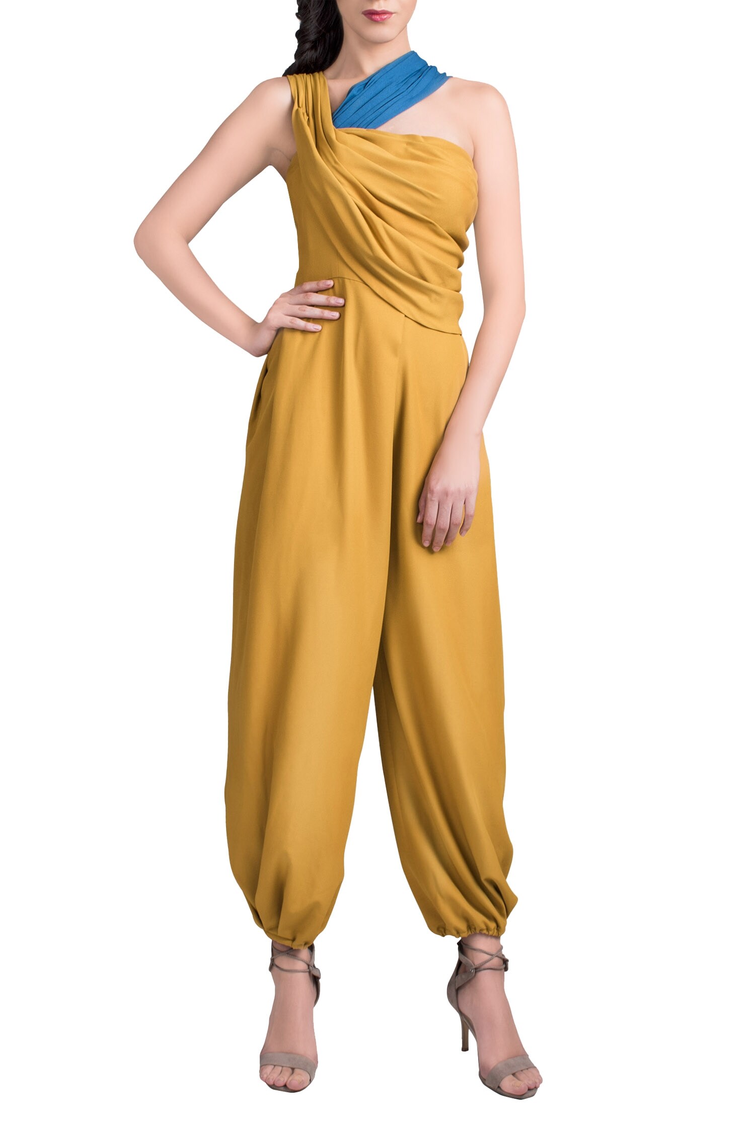 Buy Draped jumpsuit by Anome at Aza Fashions