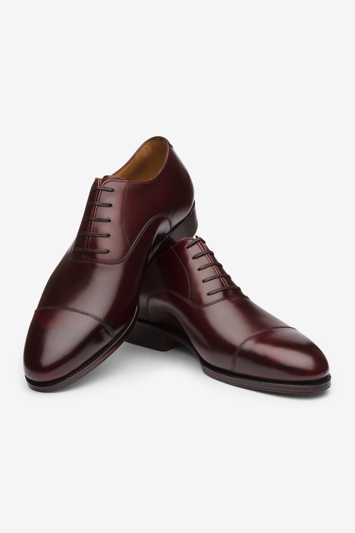 Buy Maroon Straight Tip Oxford Shoes For Men by Bridlen Online at Aza ...