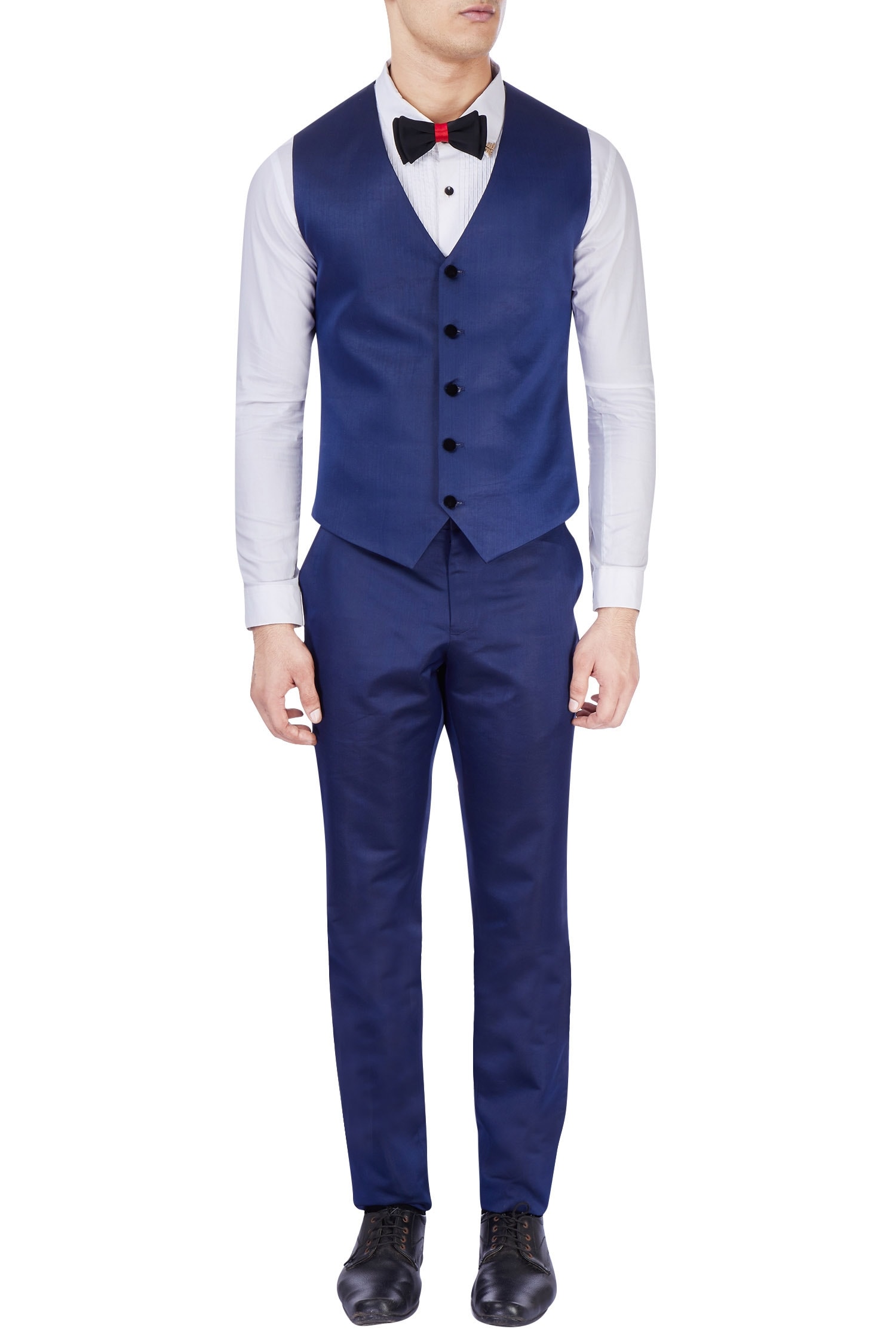 Buy Royal blue tuxedo jacket set by SOL by Piyush Dedhia at Aza Fashions