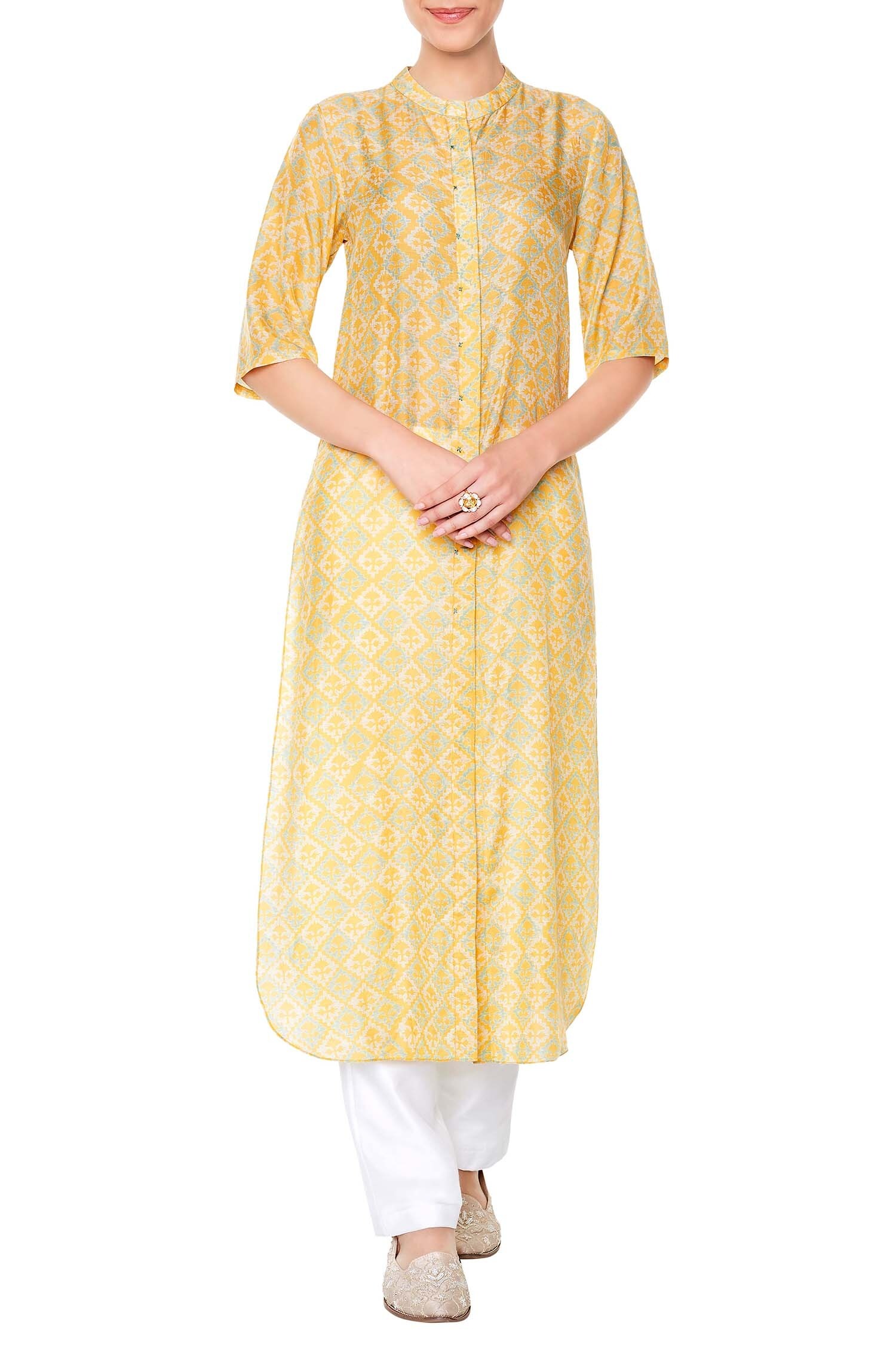 Buy Anita Dongre Mustard Yellow Long Tunic Online Aza Fashions