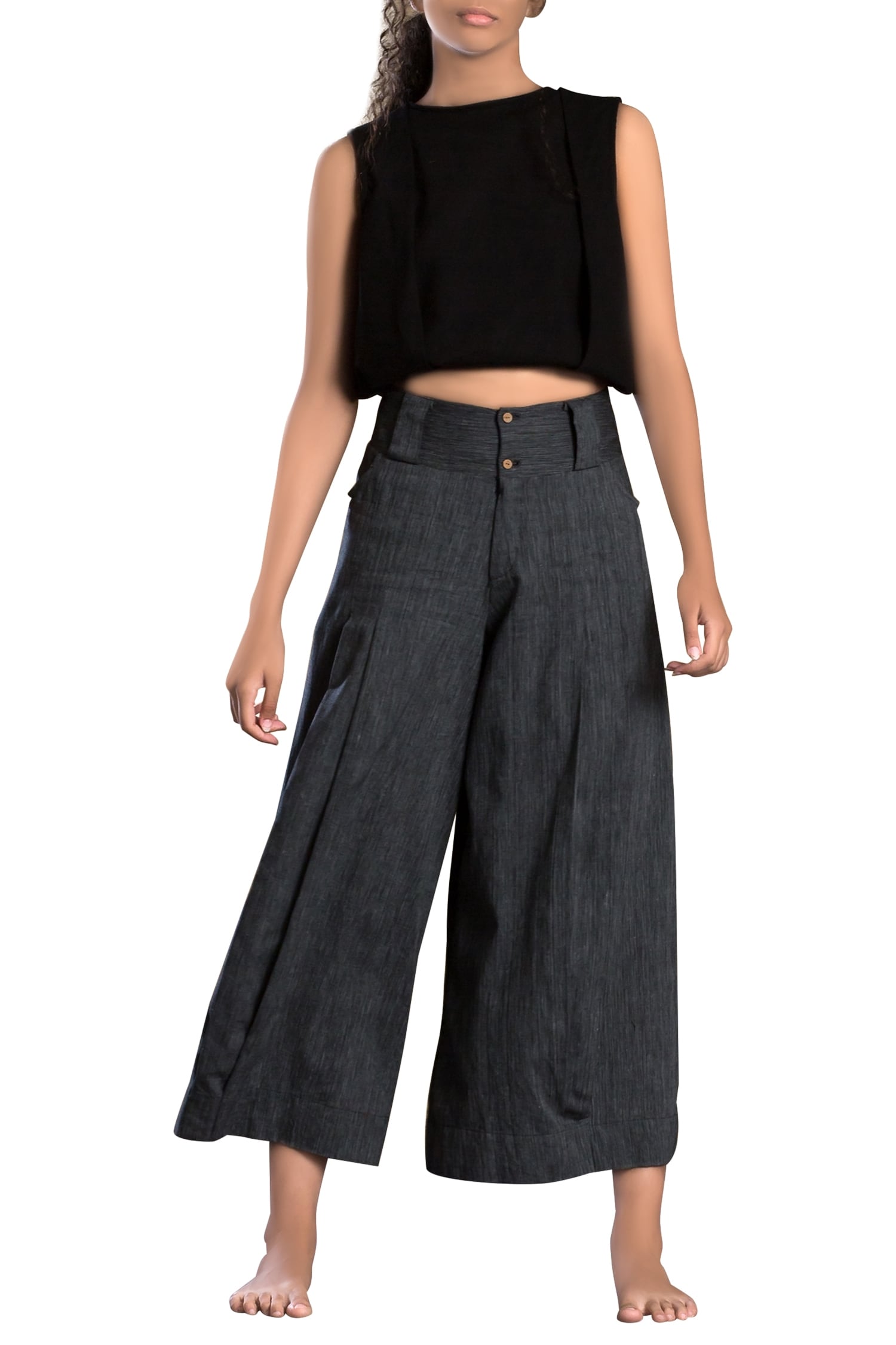 striped parallel pants