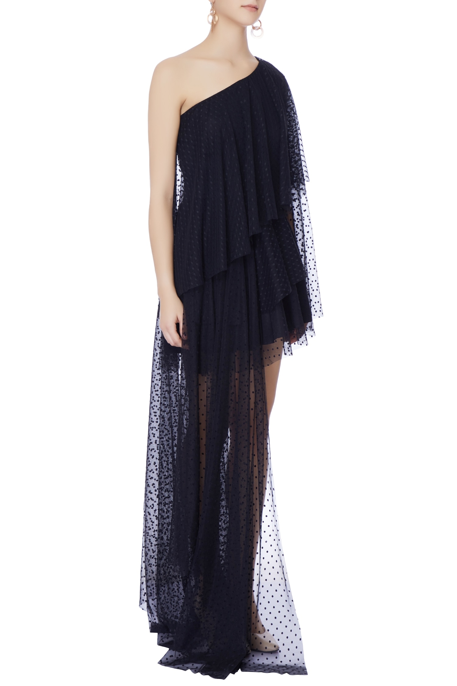 Buy Deme by Gabriella Black One Shoulder Dress Online | Aza Fashions