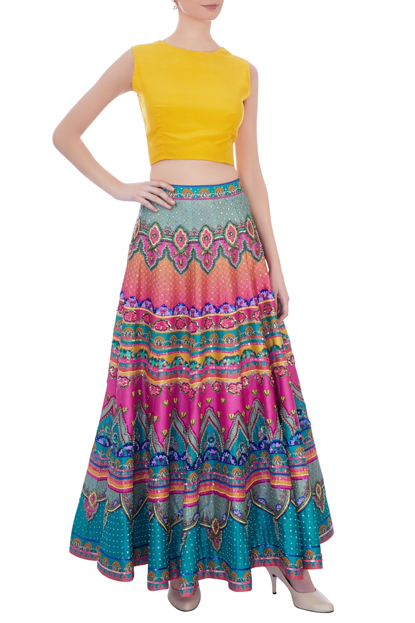 multicolor maxi skirt