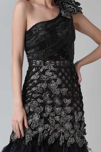 white christmas dresses 3D Floral Applique Off Shoulder Dress CD005