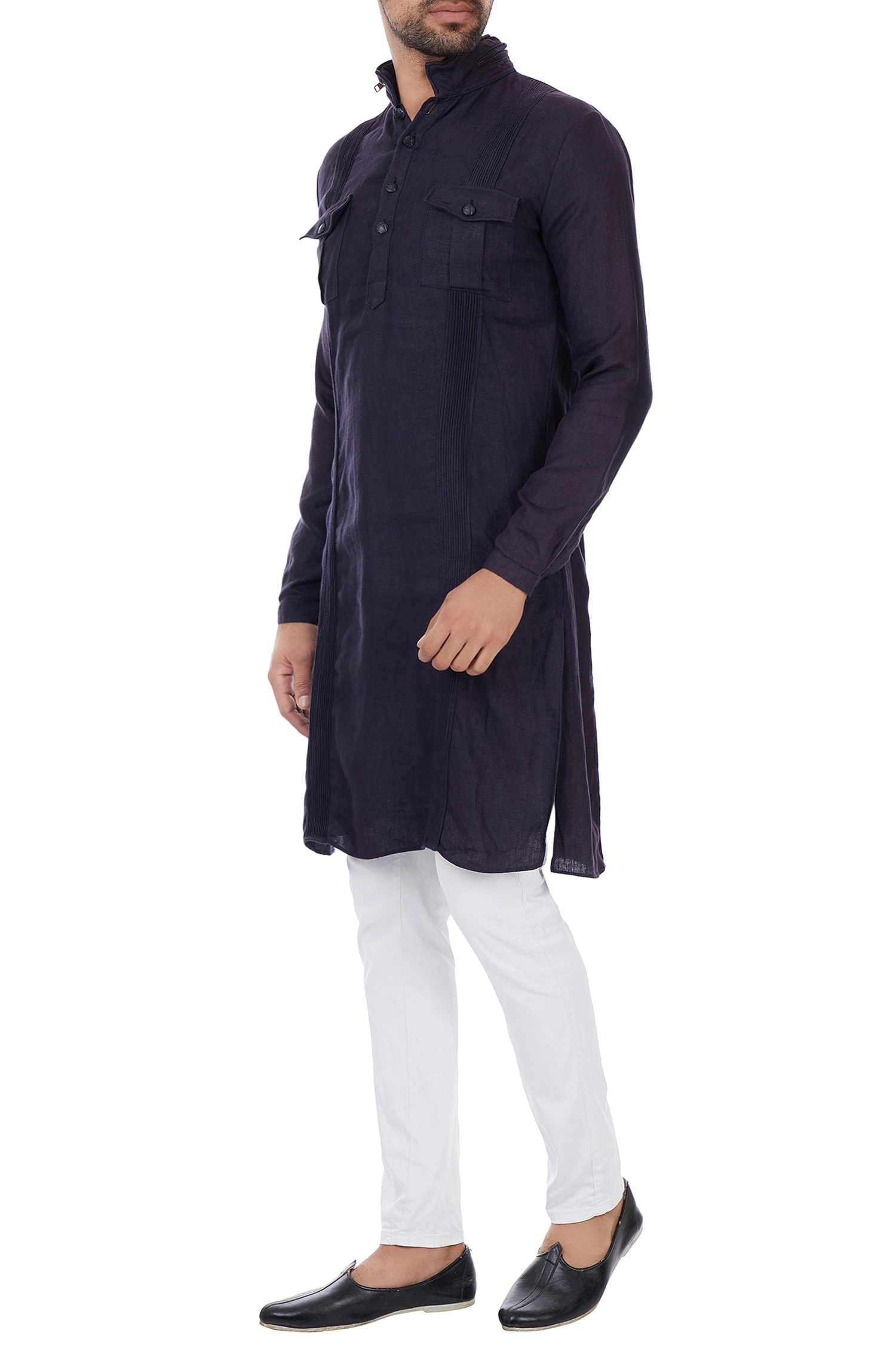 Buy Linen Pathani Kurta by Kunal Rawal at Aza Fashions