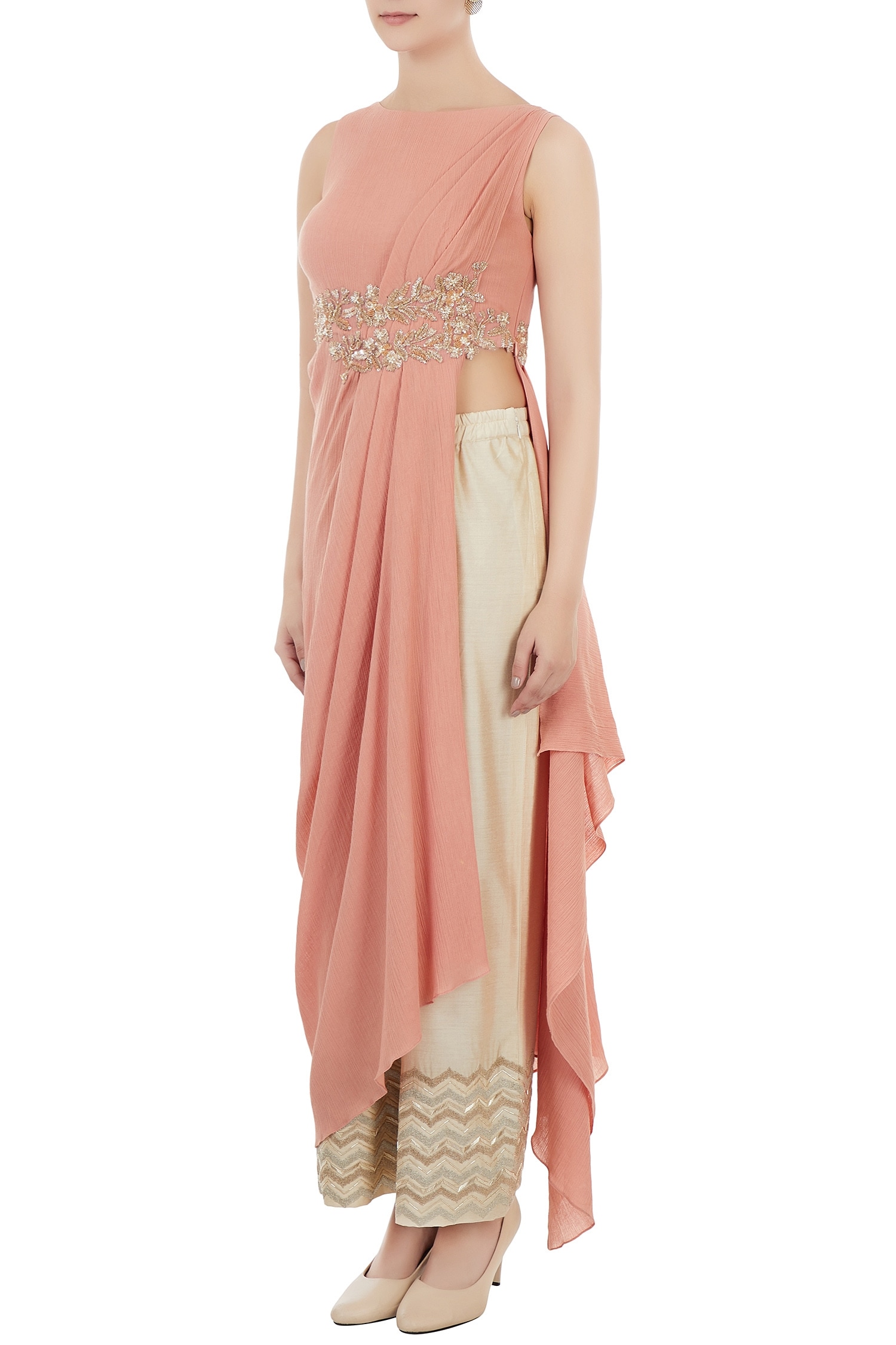 Buy Shruti Ranka Pink Draped Tunic Set Online | Aza Fashions
