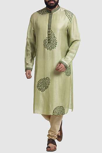 RAMA GREEN Kurta DUPION SILK Churidar