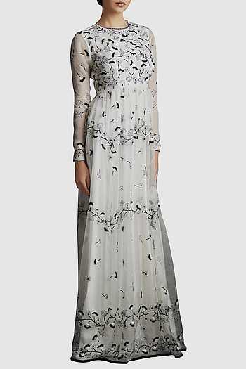 Buy Shasha Gaba Black Embellished Maxi 