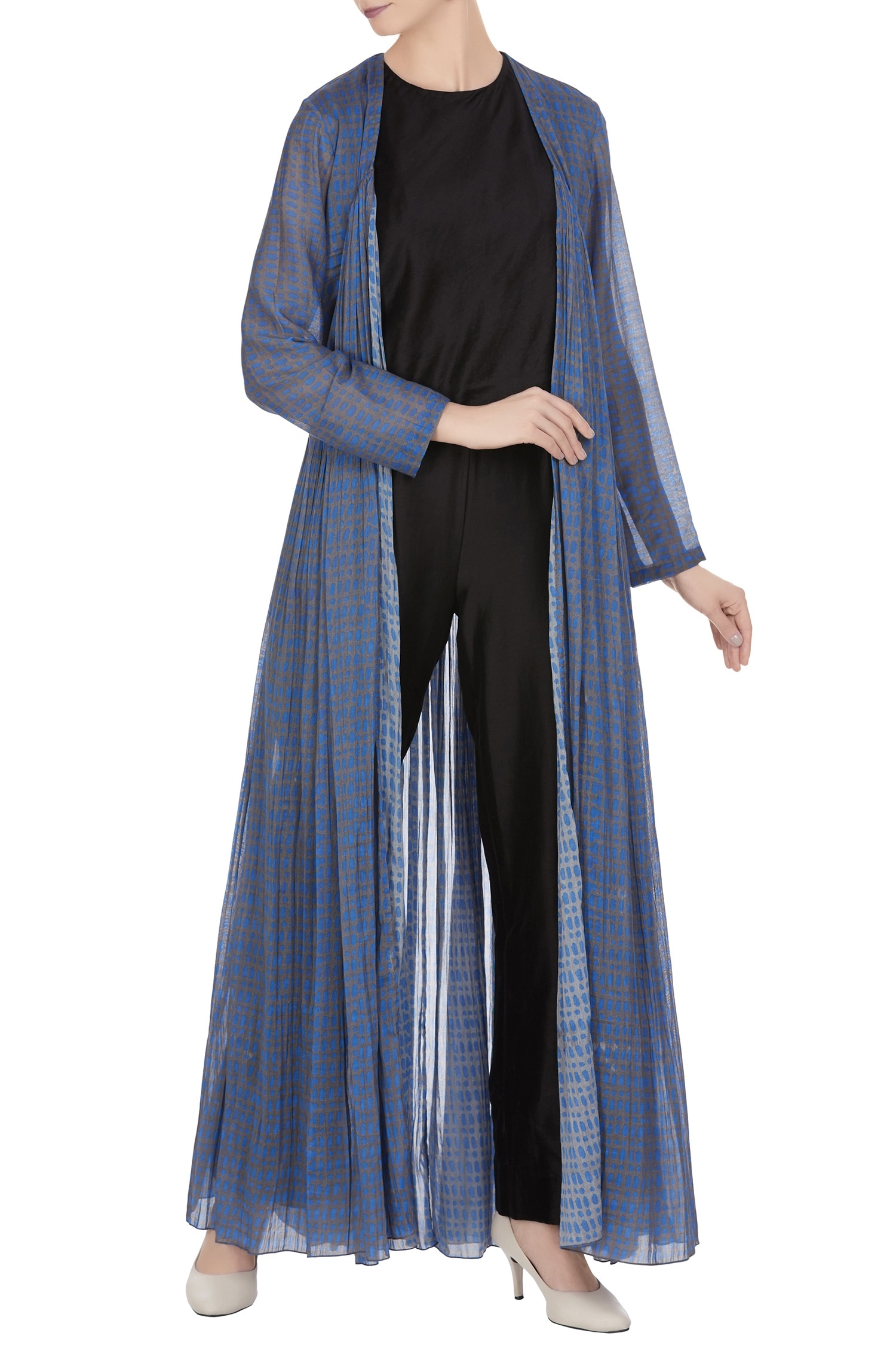 Buy Batik  dyed open style cape  by Saaksha Kinni at Aza 