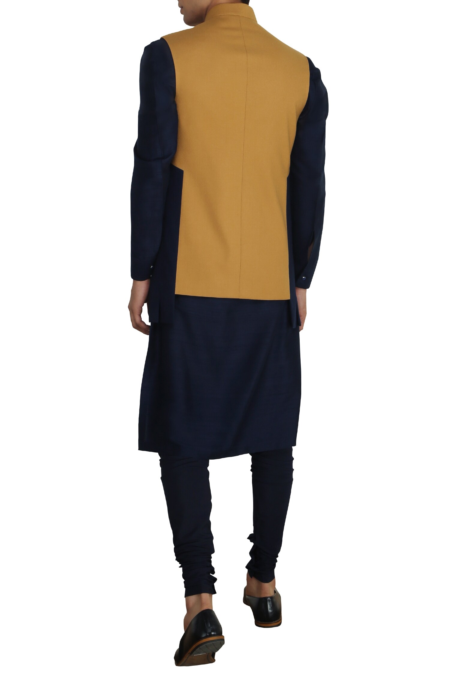 Buy Mustard nehru jacket with buckle detail by Qbik Men at Aza Fashions