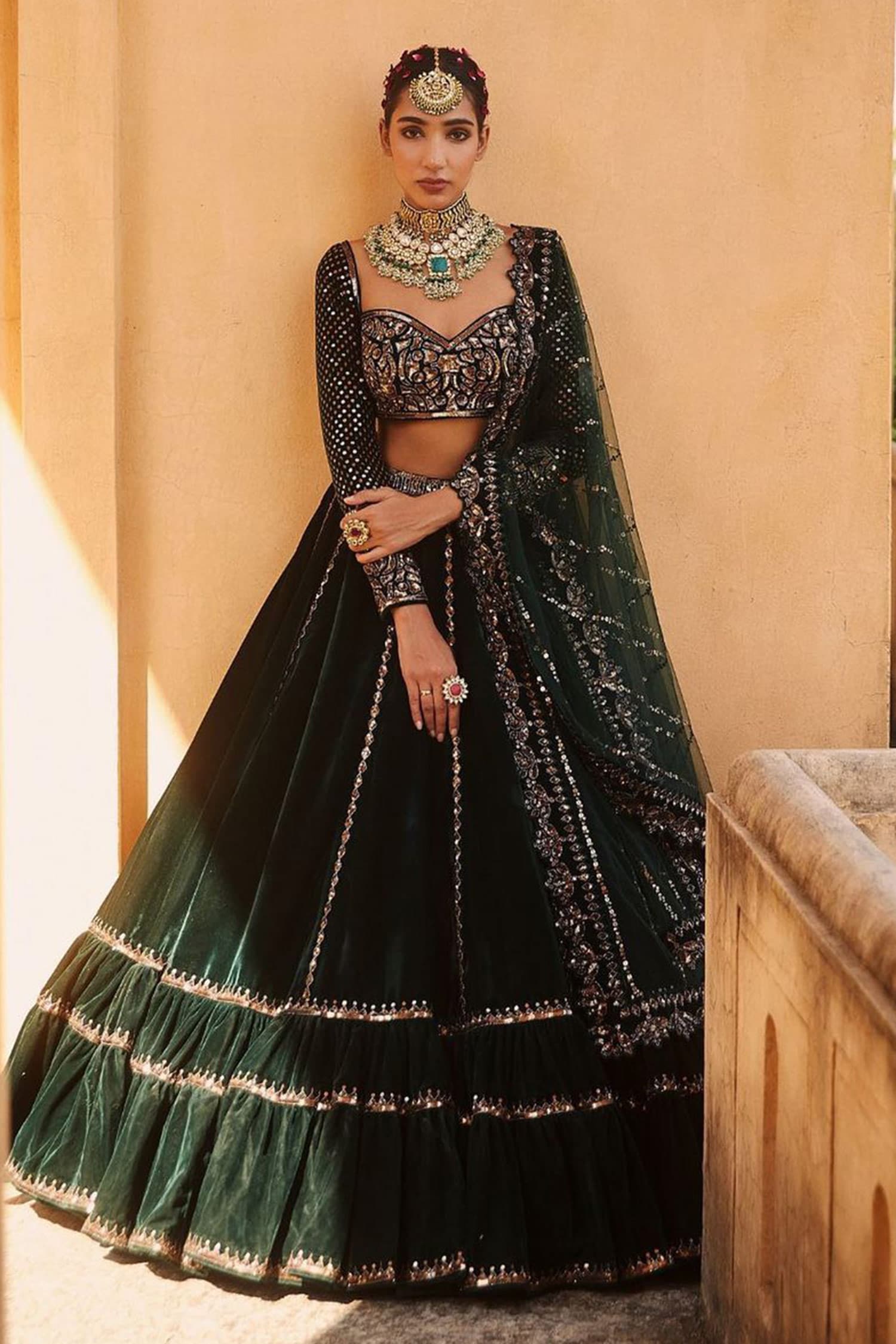 latest velvet lehenga