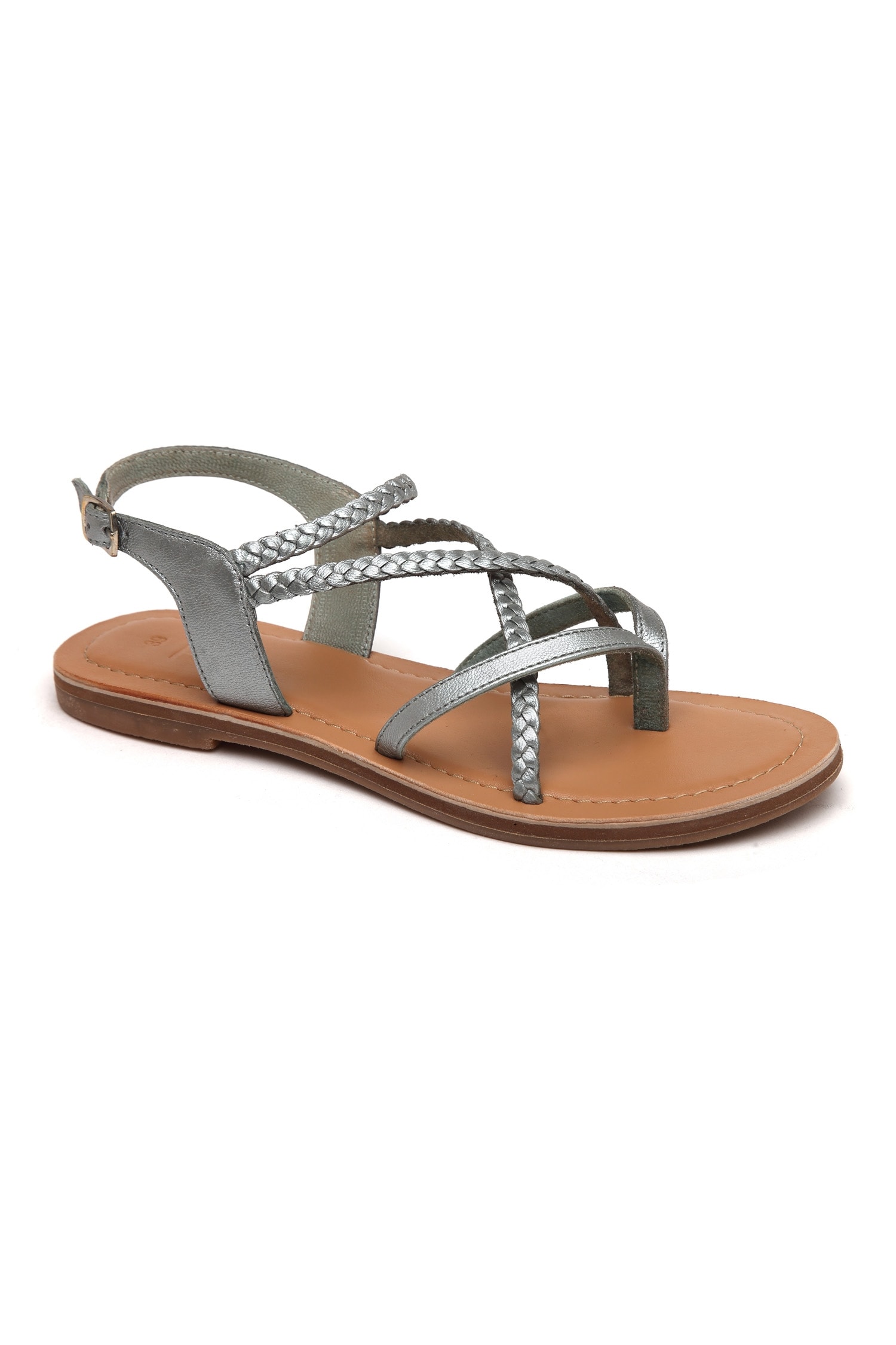 Silver Michelle Metallic Leather Platform Sandals - CHARLES & KEITH US