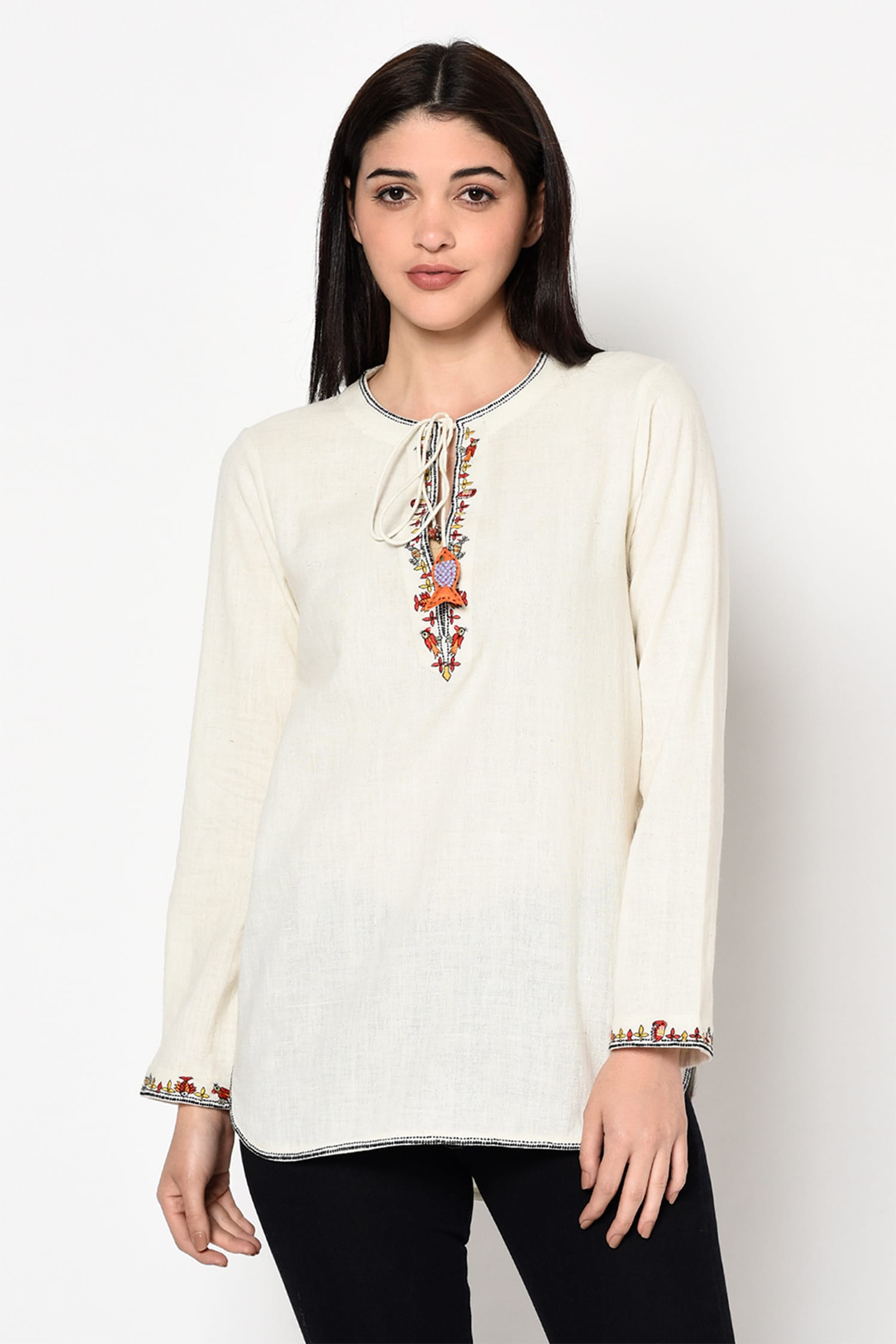Buy White Cotton V Neck Embroidered Cami Top For Women by Nika by Nikasha  Online at Aza Fashions.
