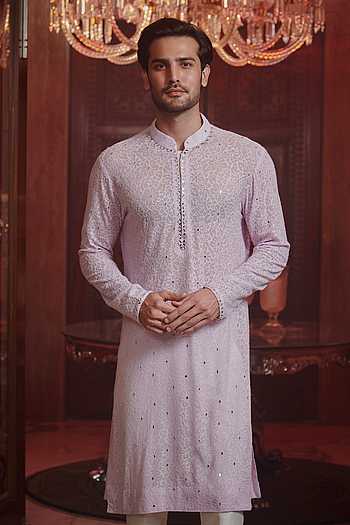 Buy Sawan Gandhi Purple Georgette 