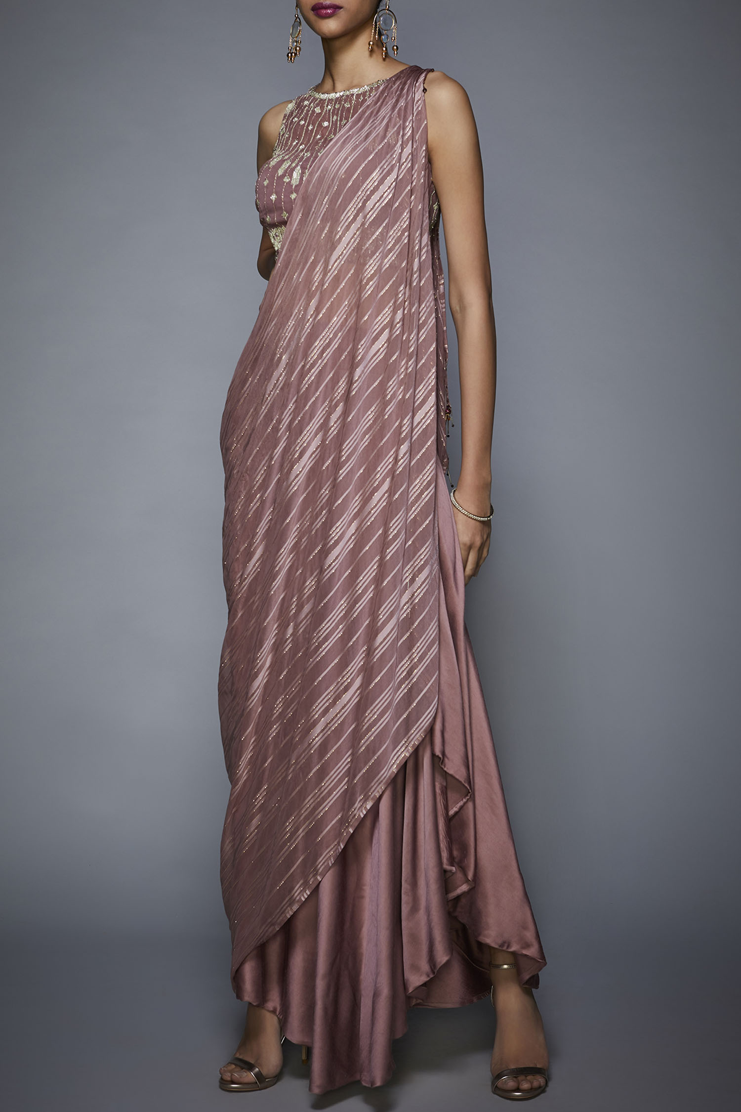 Buy Embellished Pre Draped Lehenga Saree By Ri Ritu Kumar At Aza