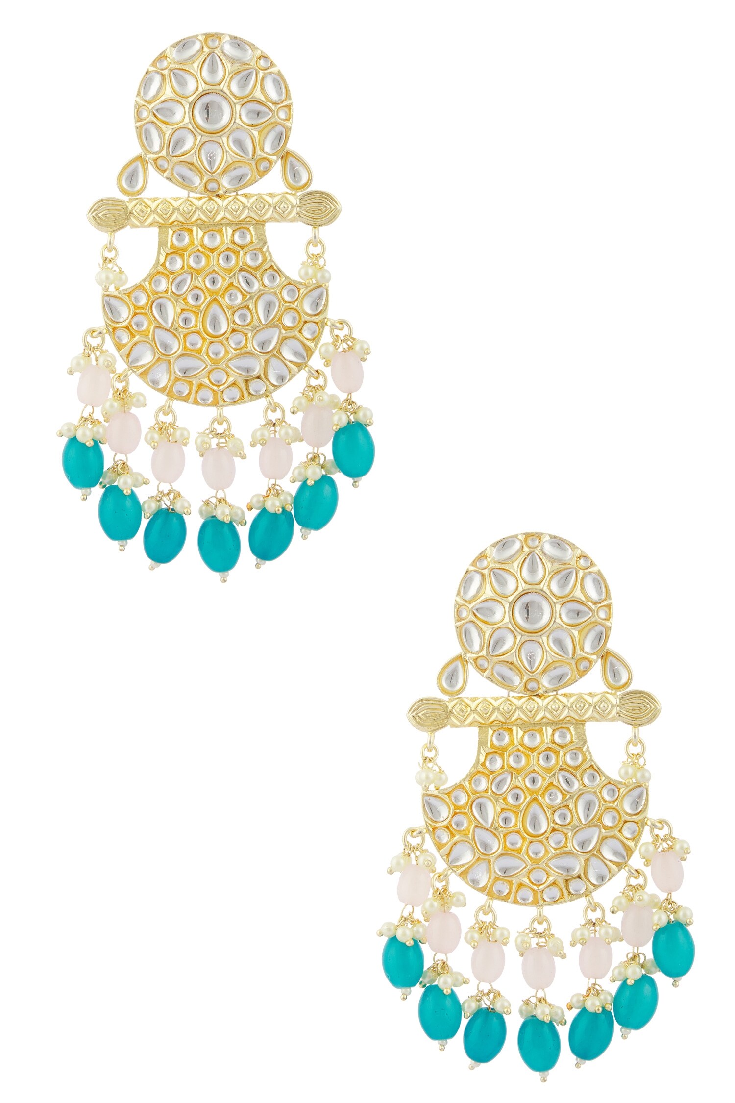 Buy Moh-Maya by Disha Khatri Kundan Bead Drop Danglers Earrings Online ...