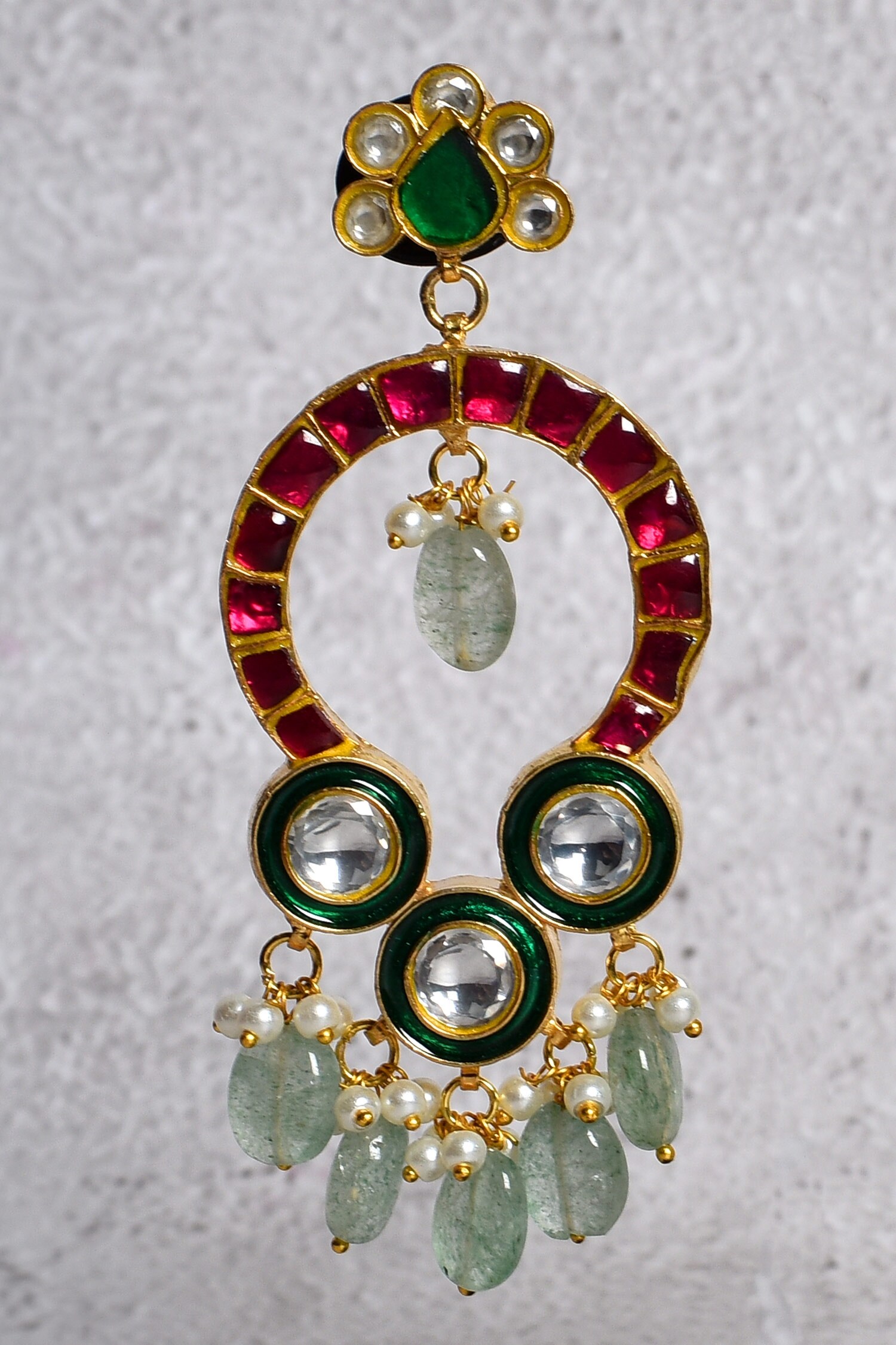 Buy Gold Plated Stone Drop Chandbalis by The Bling Girll Online at