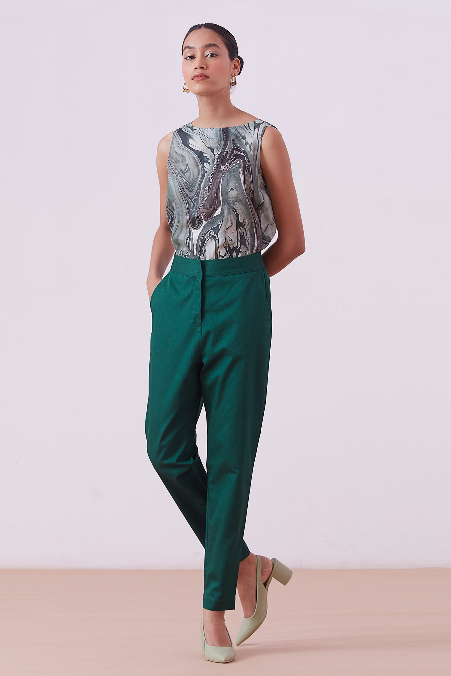 Buy The Summer House Green Organic Cotton With Sateen Smooth