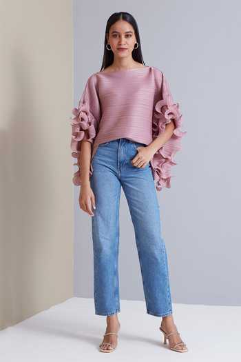 Sage Eyelet Ruffle Cap Sleeve Top