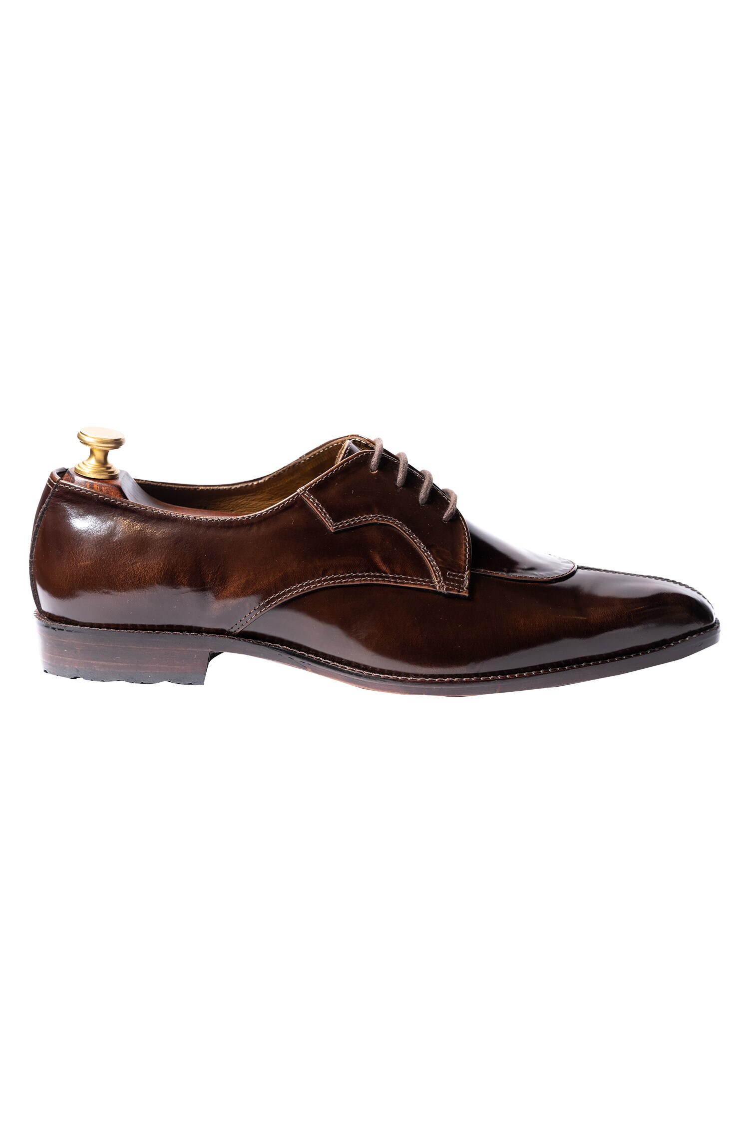 Buy Artimen Brown Leather Handcrafted Derby Shoes Online | Aza Fashions