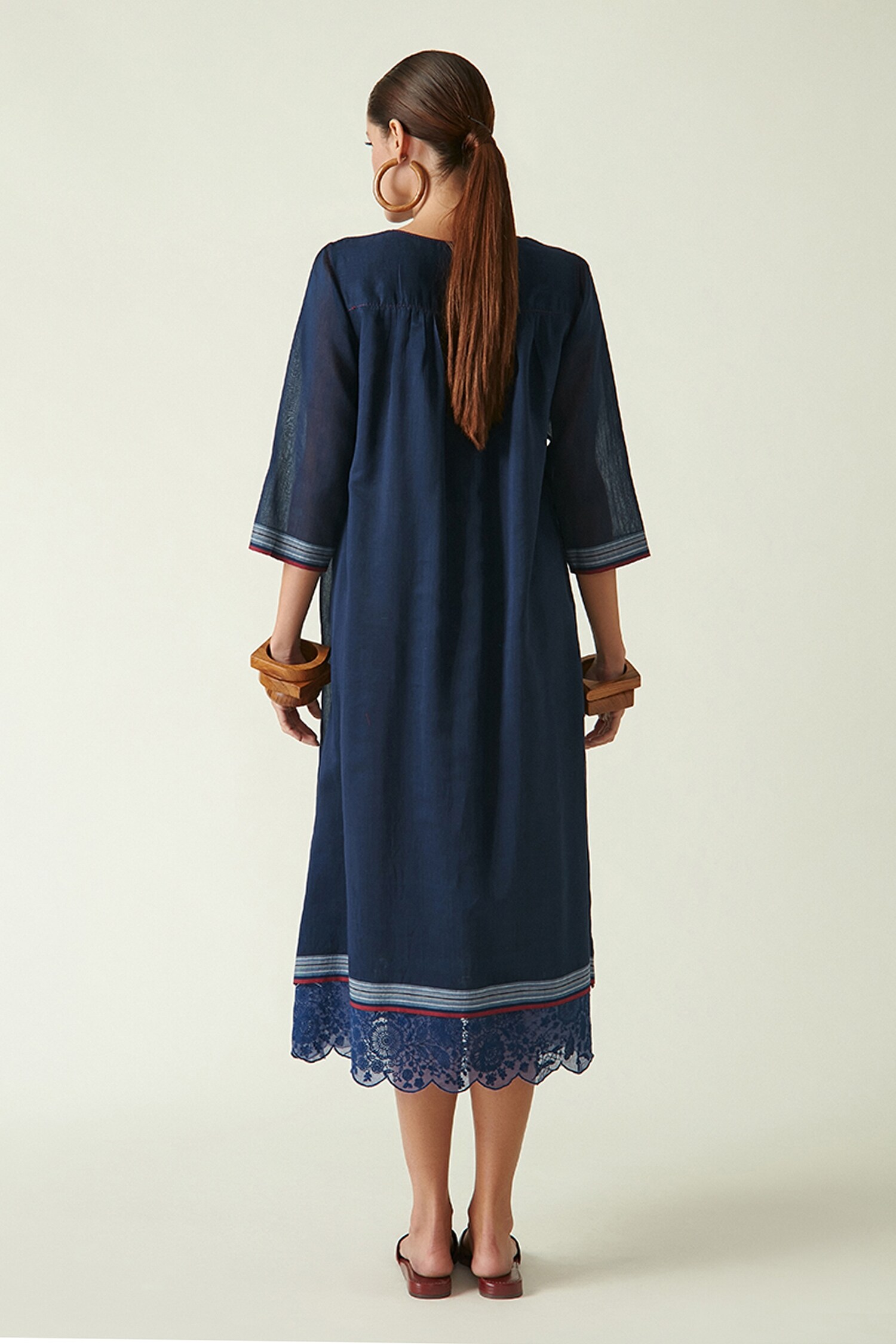 Buy Payal Pratap Blue Bonnie Cotton Handloom Dress Online Aza Fashions